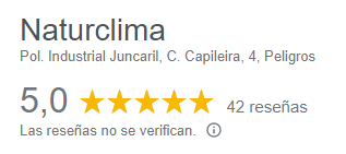 Valoración en Google de Naturclima Granada